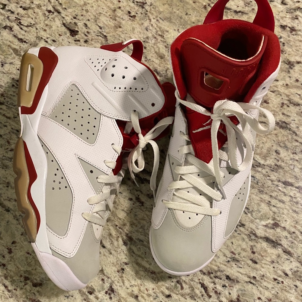 Air Jordan 6 RETRO White/Gym Red-Pure Platinum. - Picture 5 of 6